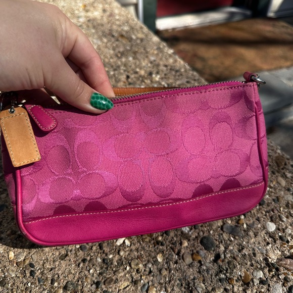 Vintage Y2K Coach Hamptons Demi Shoulder Bag Baguette Clutch Pink No. 6094 - Picture 8 of 11